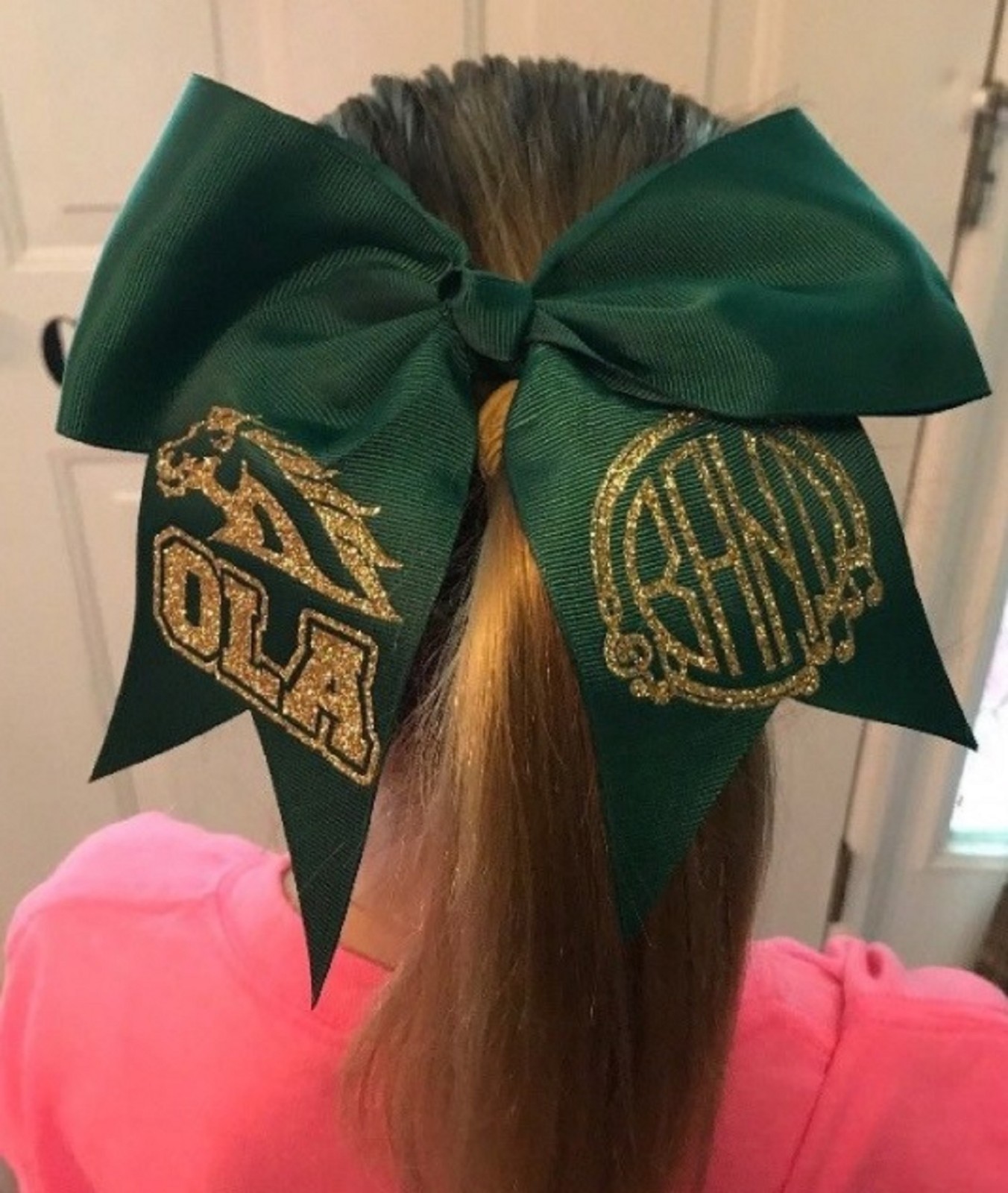 USA Cheer Bows Ponytail Holder Girls 7″ Large Softball Hair Bow Cheerleading Lot