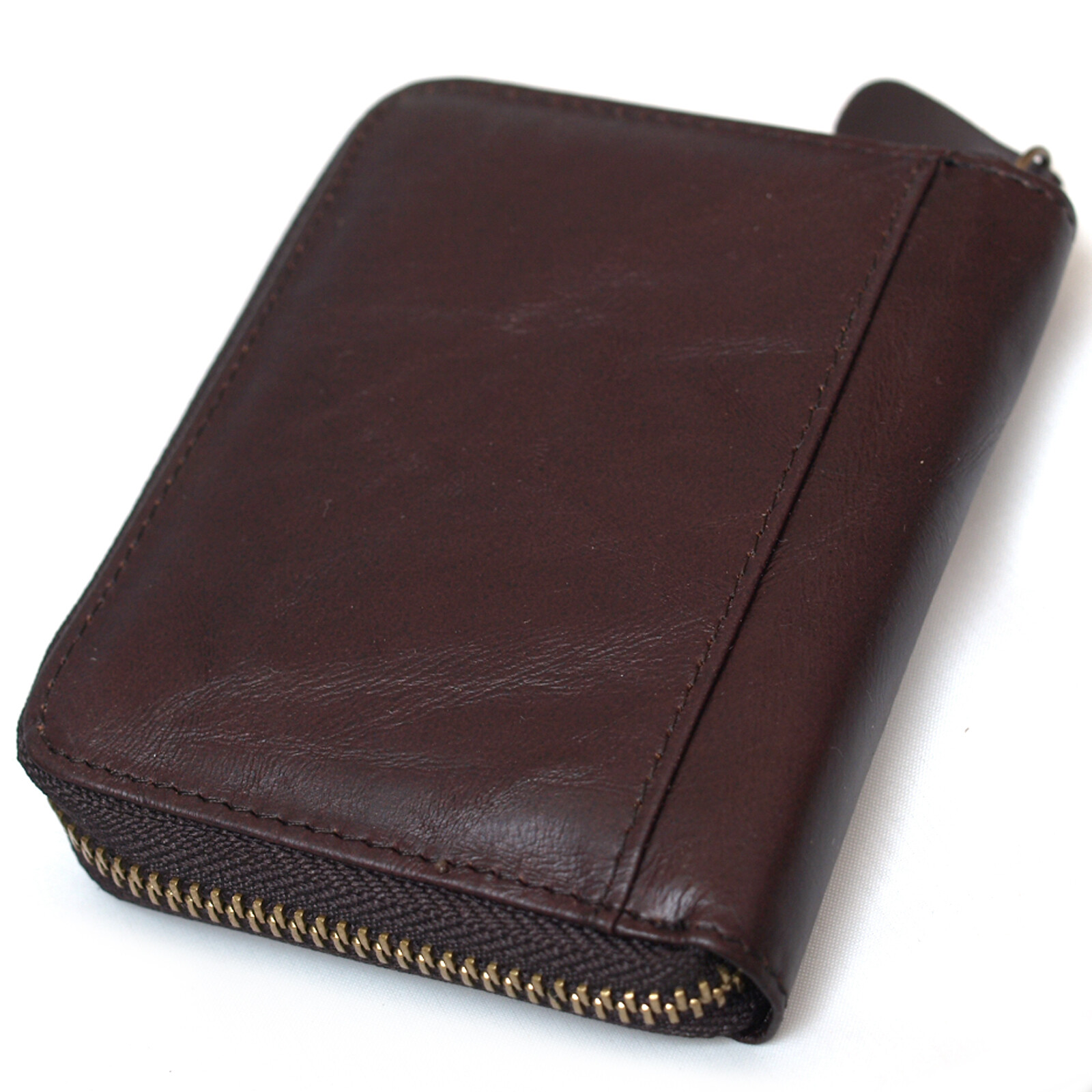 Men’s Zip Around Leather Wallets Coin Purse Credit Card Wallet