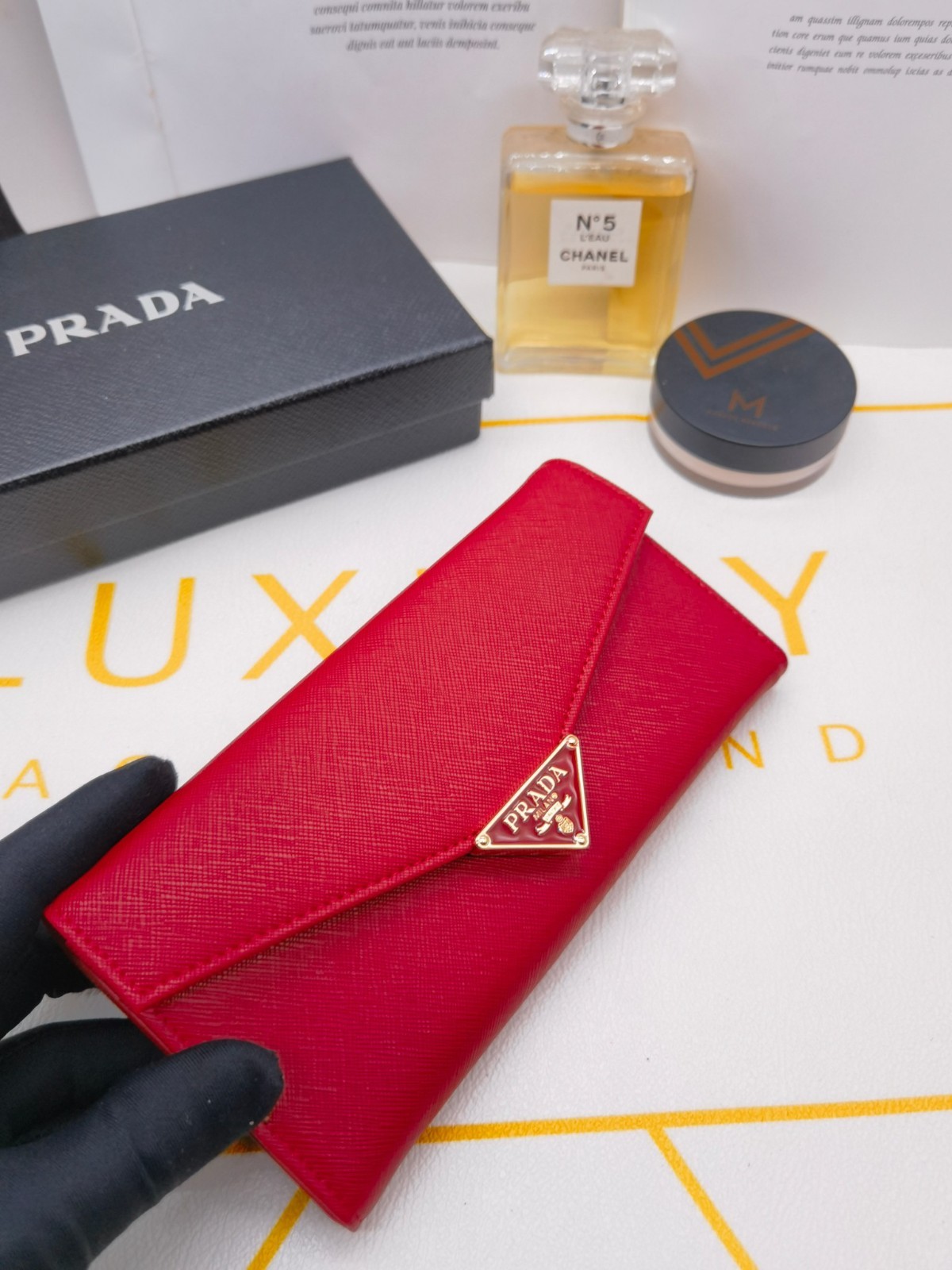 Prada Classic Saffiano Leather Envelope Long Wallet