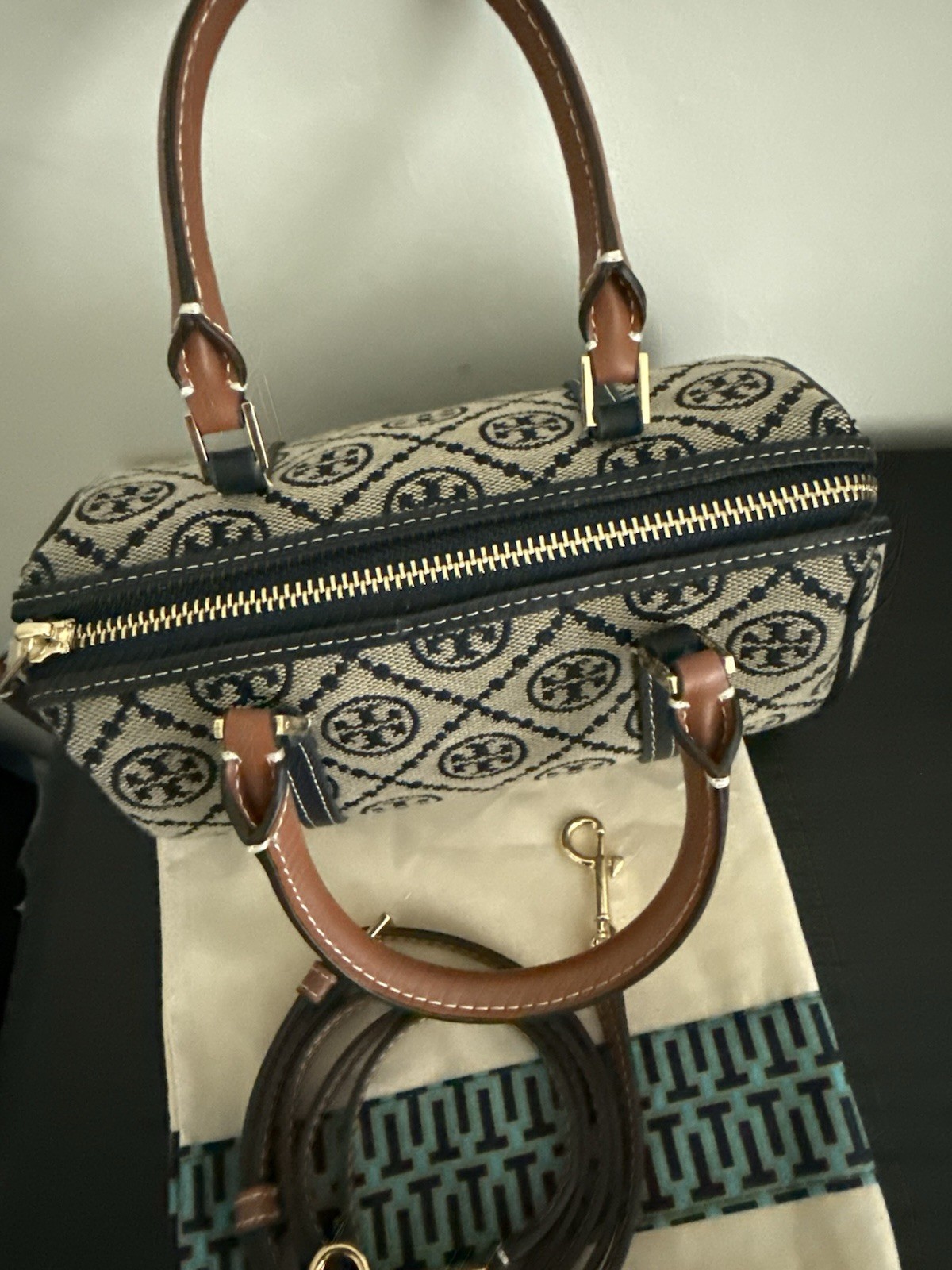 Tory Burch Mini T Monogram Barrel Bag