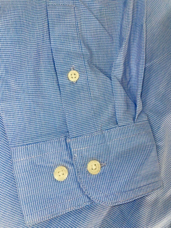 CHAPS RALPH LAUREN Men’s 2XL Button Shirt Lt Blue White Long Sleeve Cotton Blend