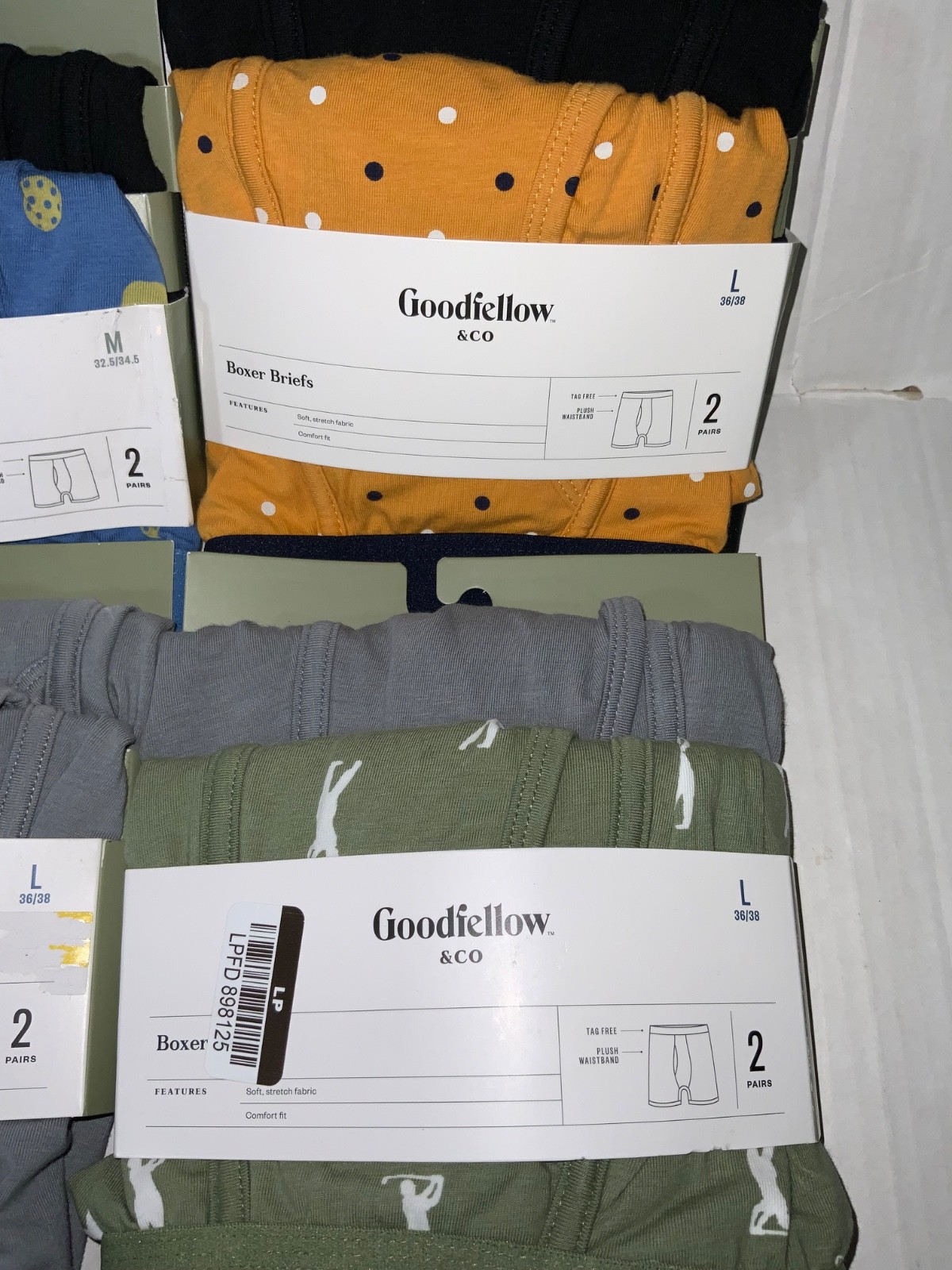 BOXER BRIEFS 2pk Choice solids & prints SOFT STRETCH KNIT fabric Goodfellow & Co