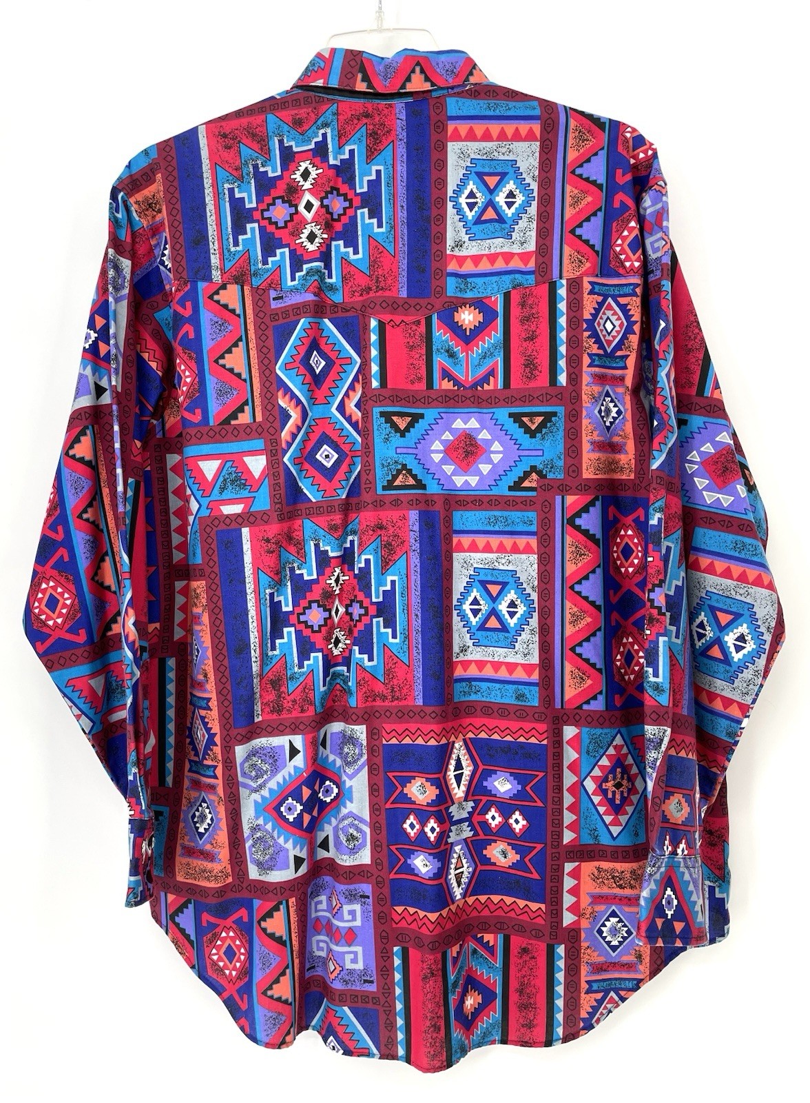 VTG 80s 90s Southwestern Aztec Rodeo Cowboy Tejano Button Up Shirt USA Made XL