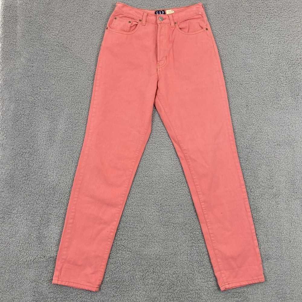 Vintage Gap Jeans Womens 8 Regular Coral Pink High Rise Classic Fit Made in USA