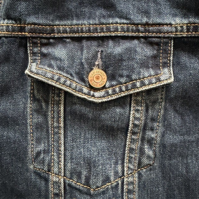 Gap Women’s Mid-Thigh Oversized Denim Jean Jacket Size L Blue 31″ Length NWT