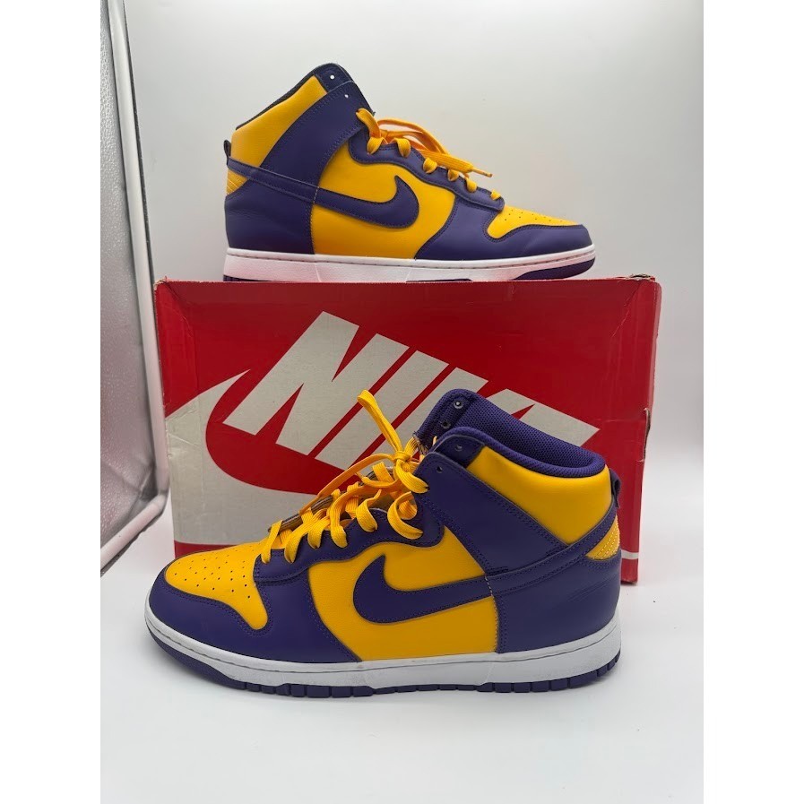Nike Dunk High Retro Lakers Court Purple University Gold DD1399-500 Mens Size 13