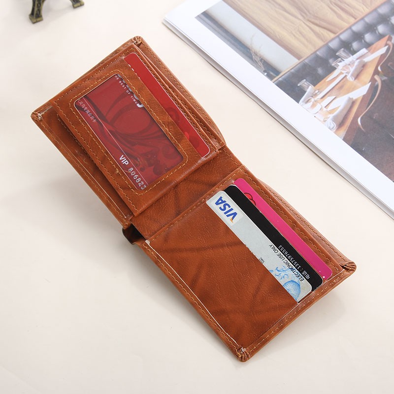 Men’s US 100 Dollar Bill Leather Wallet Bifold Card Photo Holder Slim Thin Purse