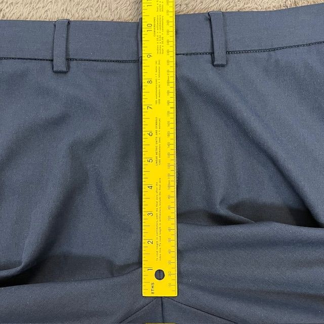 Haggar In Motion Pants Mens 34×32 Navy Polyester Flat Front Dress WPL386 Casual