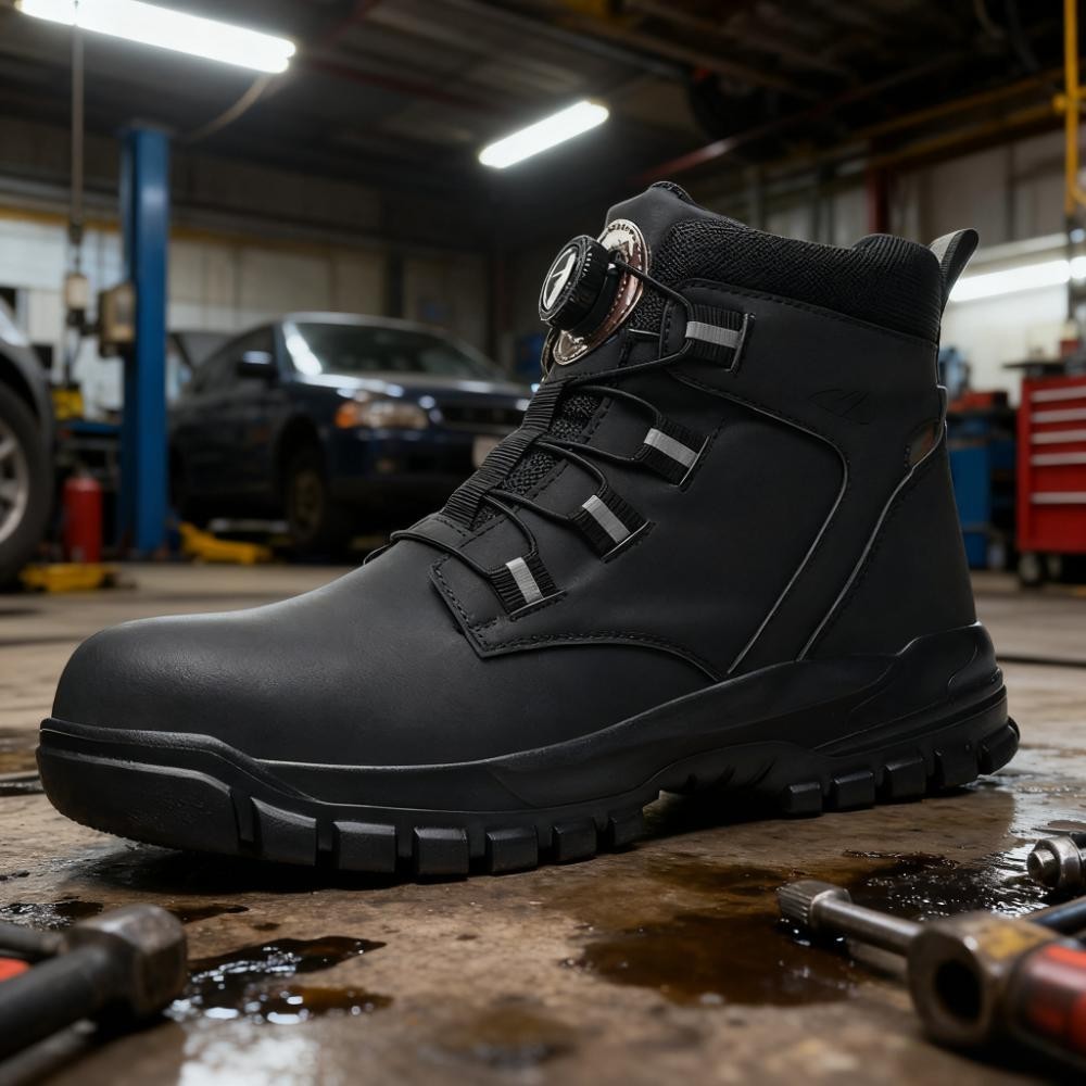 Rotating Button Work Sneakers Steel Toe Shoes Puncture-Proof Protective Shoes