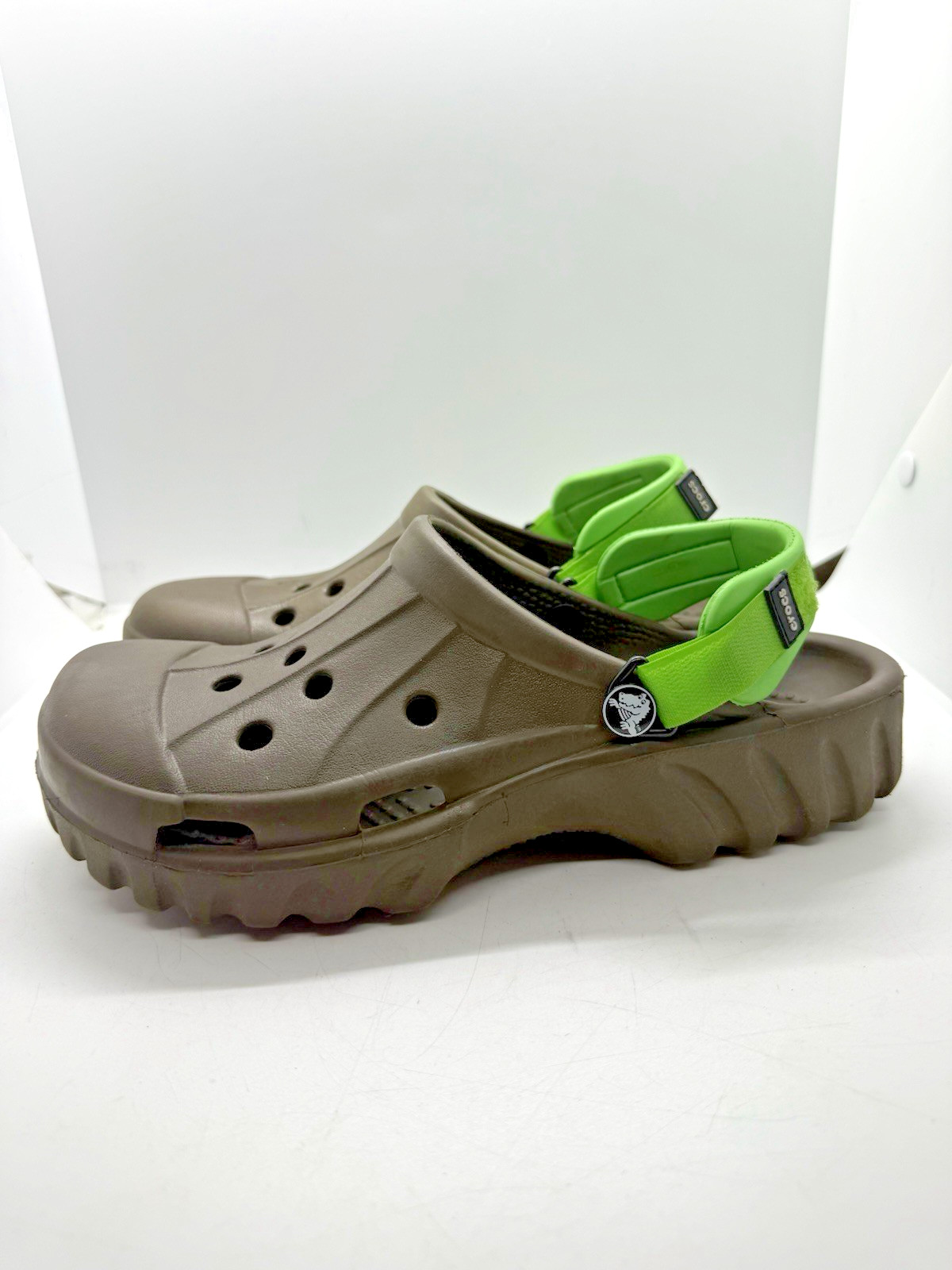 Crocs Unisex Offroad Sport Clogs Brown Chocolate Green Strap Sz 8 Men 10 Women