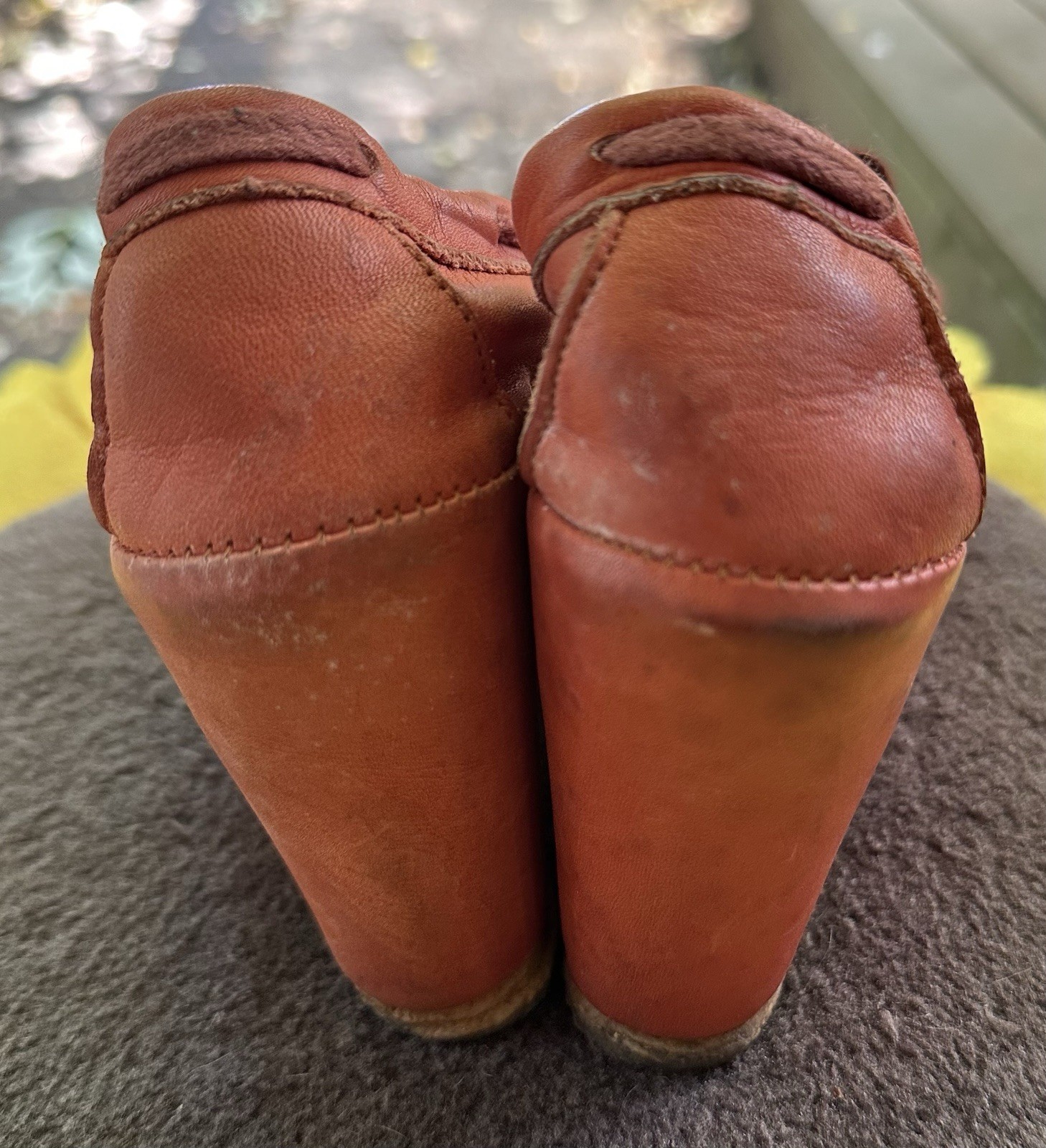 Vintage Platform Wedge Shoes Terracotta Fudpuckers