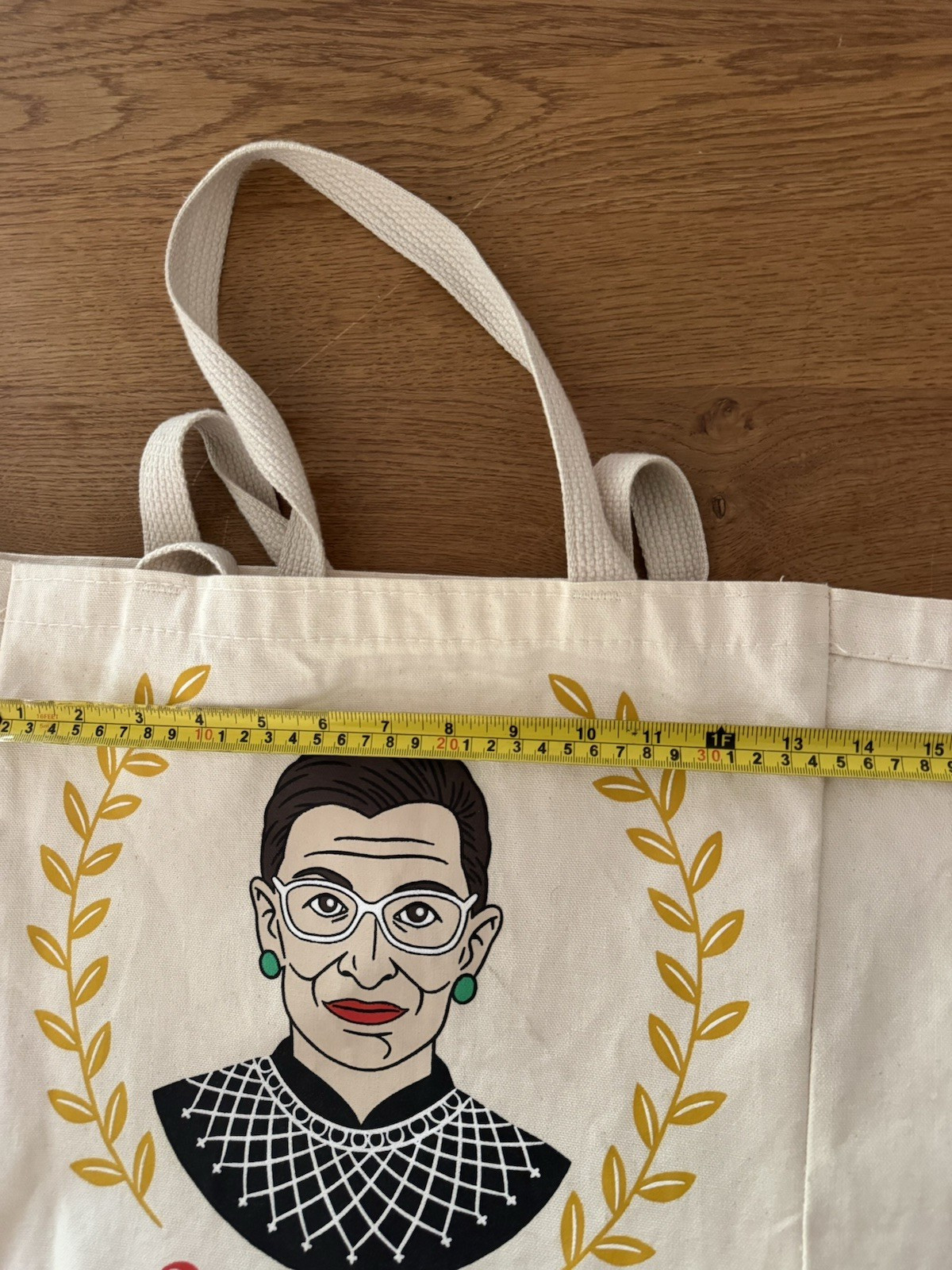 RBG Ruth Bader Ginsburg Supreme Cream Tote Bag 14″ x 13.5″ x 6″
