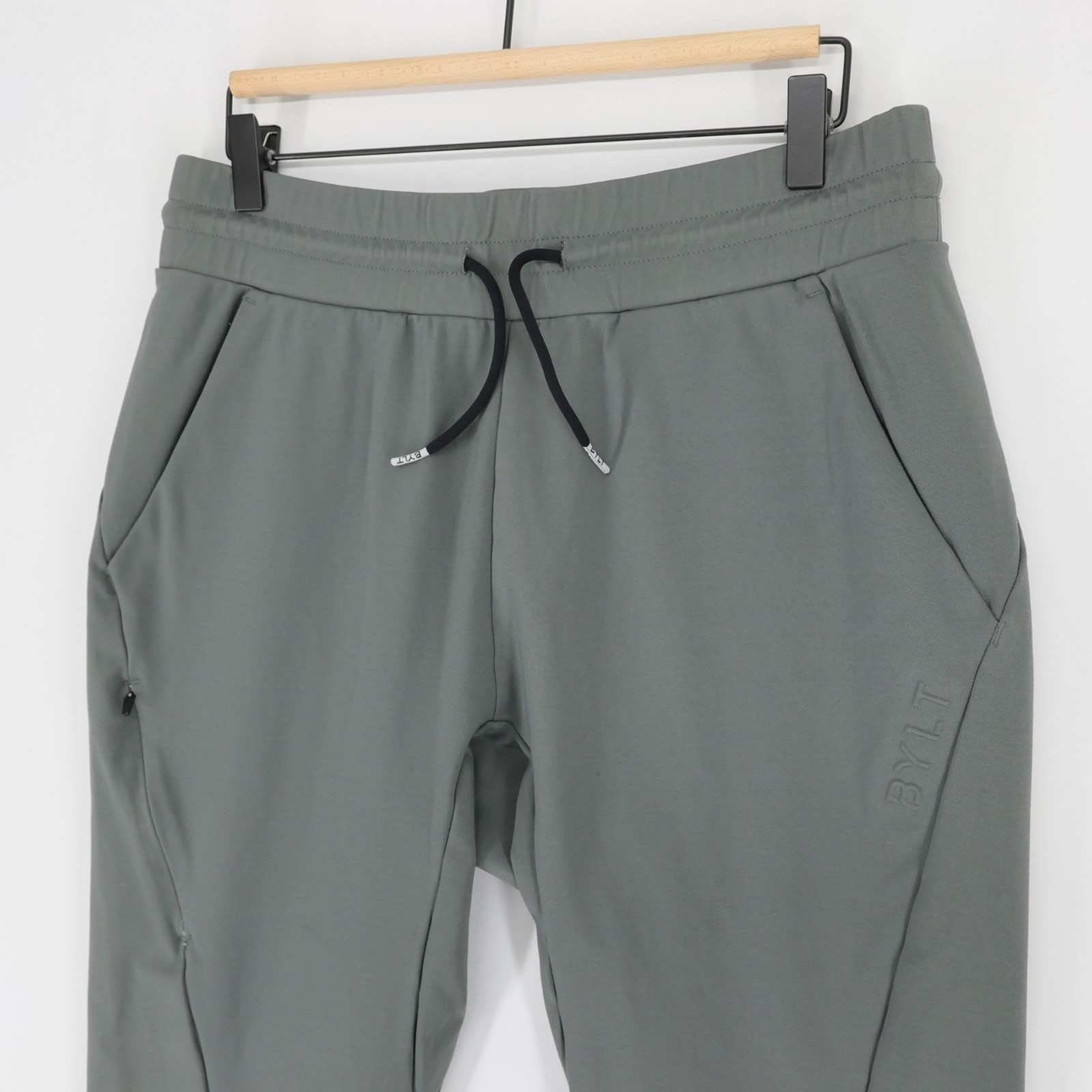BYLT Active Jogger Pants Mens M Gray Elite Drawstring Stretch Pocket Running