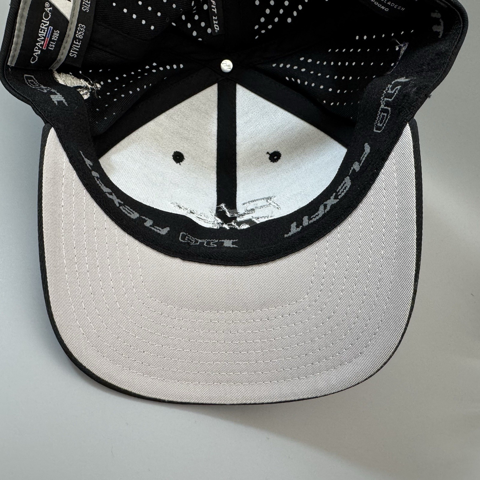 CA 110 FlexFit Tech Hat FAST LANE DRIVE Washington DC Black/White Capamerica NEW