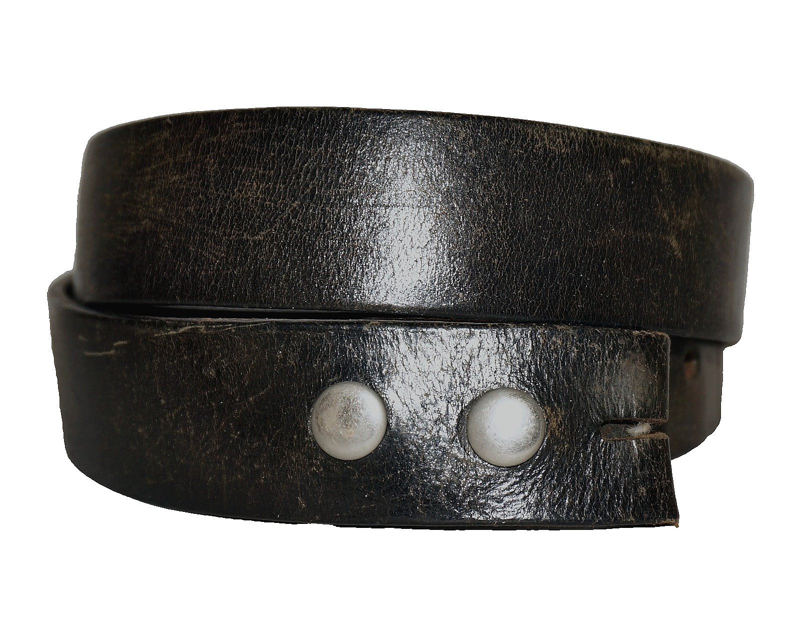 80’s Vintage Black Leather Dual Buckle-Snap Belt 36″ USA *NO BUCKLE