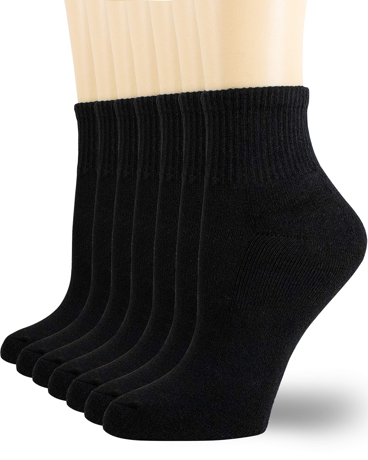 NevEND 6 Pairs Women’s Mini Crew/Ankle Cotton Athletic Socks Medium, Black