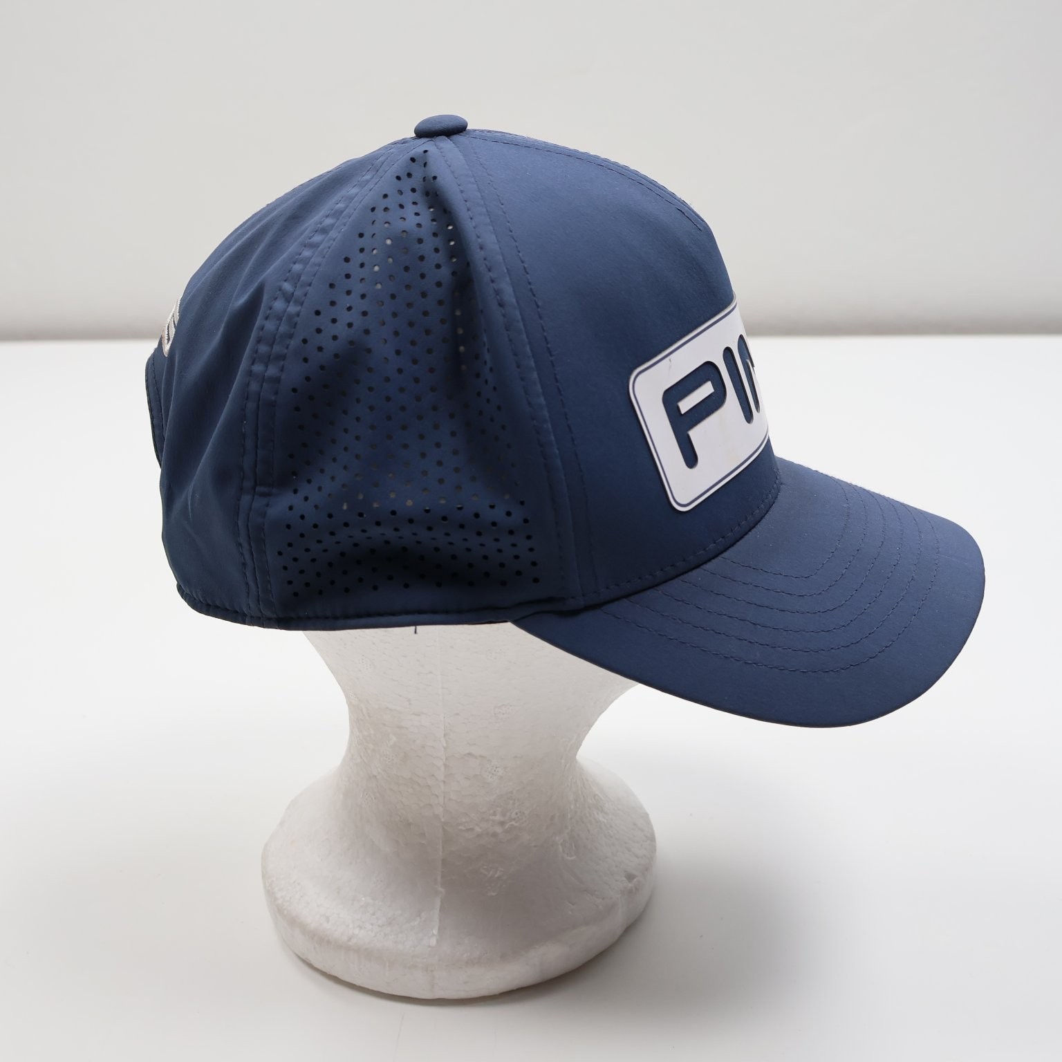 PING Hat ONE TEN FLEXFIT TECH Men’s Adjustable Navy Blue Perforated Golf Cap