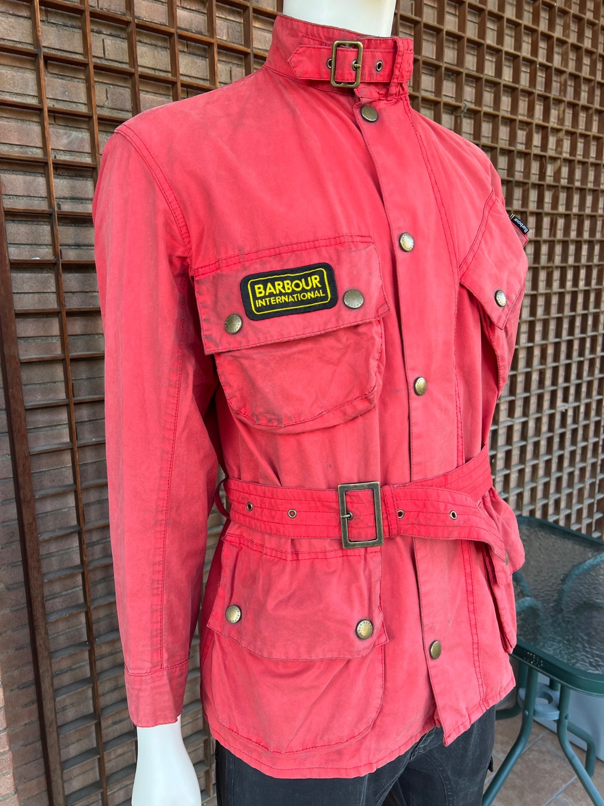 BARBOUR INTERNATIONAL Steve McQueen Collection Limited Waxed Cotton Red L