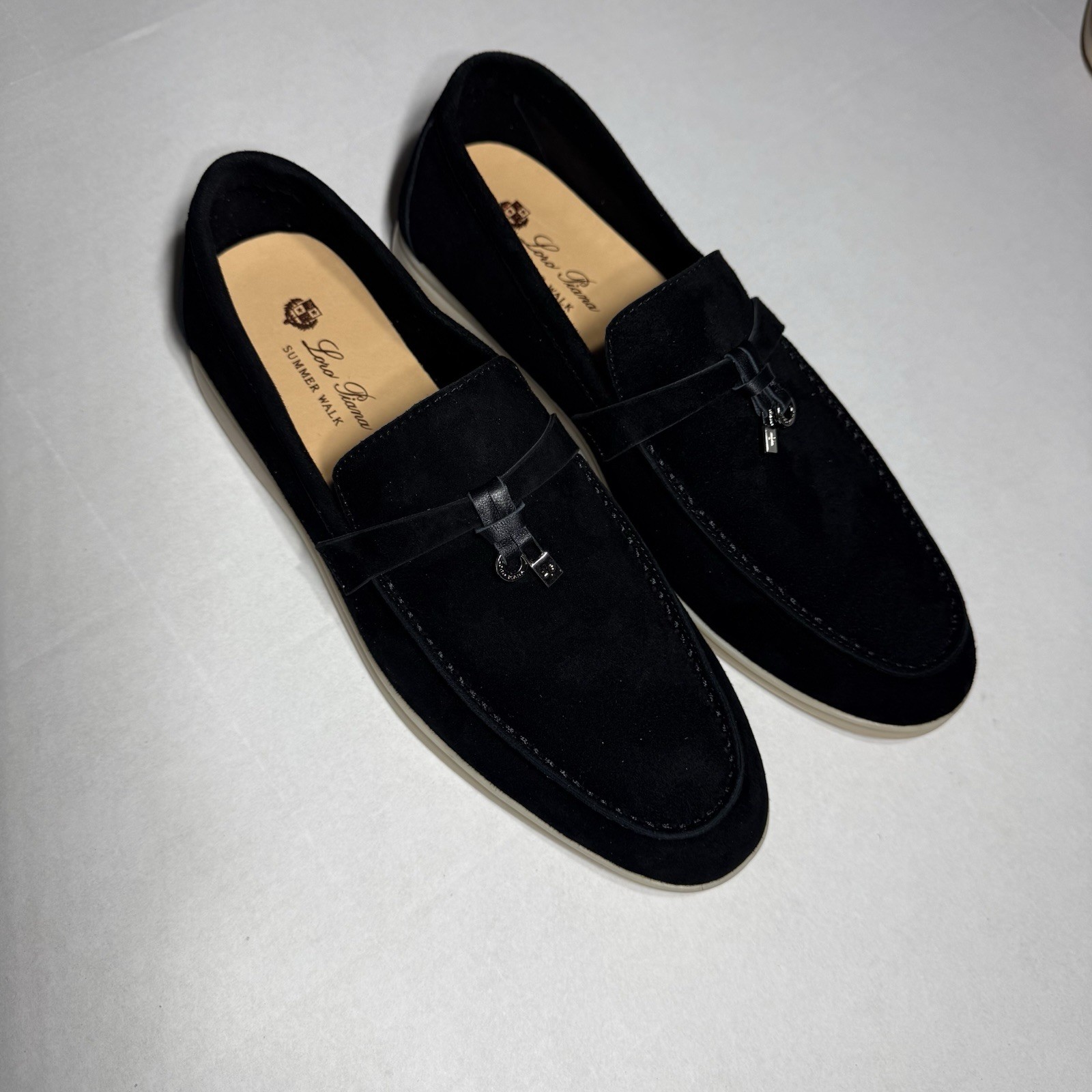 Loro Piana Summer Walk Charms Loafer Black Size 42/US9
