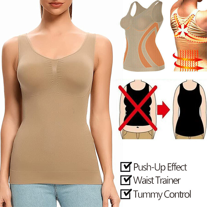 Womens Compression Body Shaper Shapewear Waist Tummy Control Tank Tops Cami Vest
