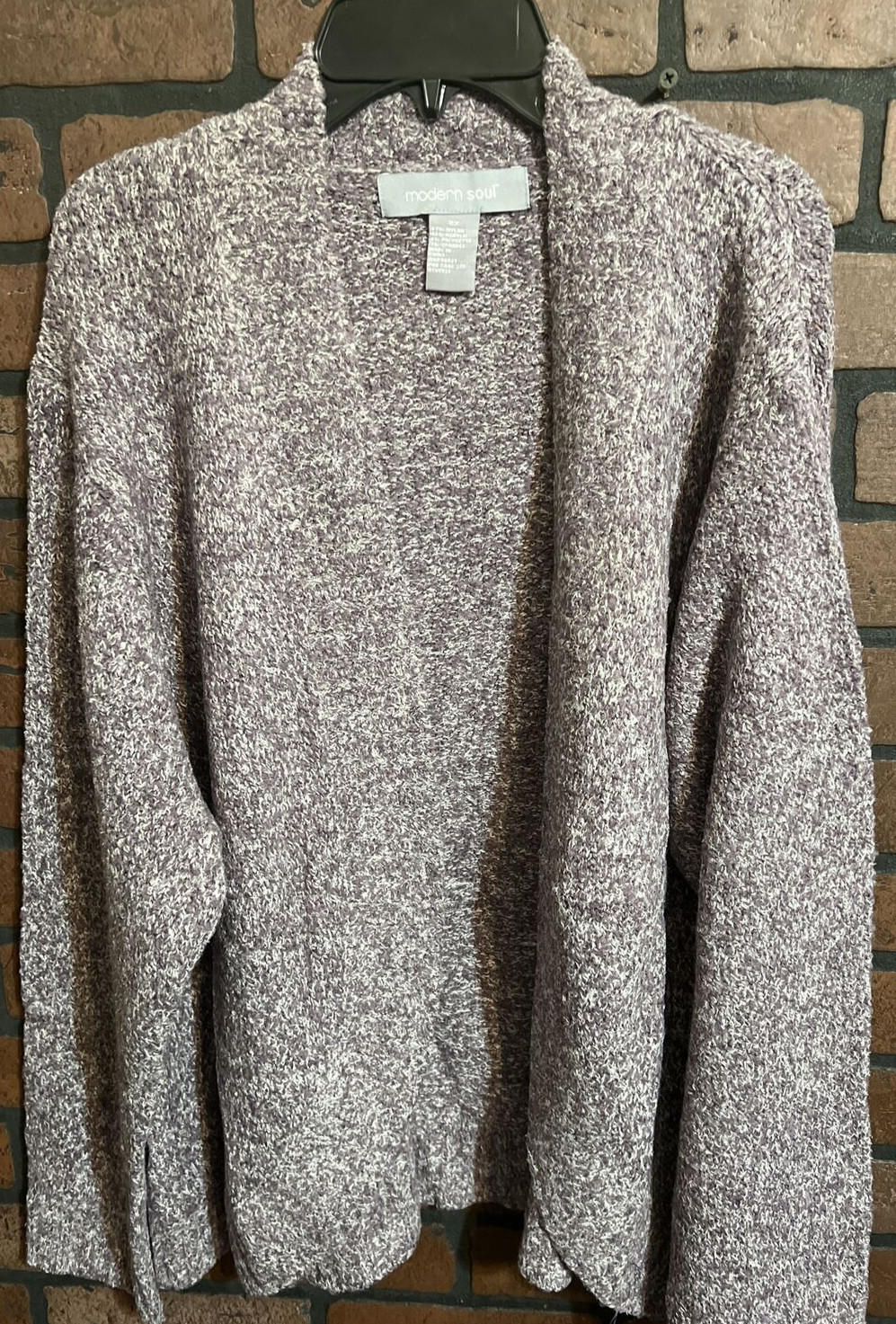 Modern Soul Long Sleeve Novelty Yarn Cardigan 2x