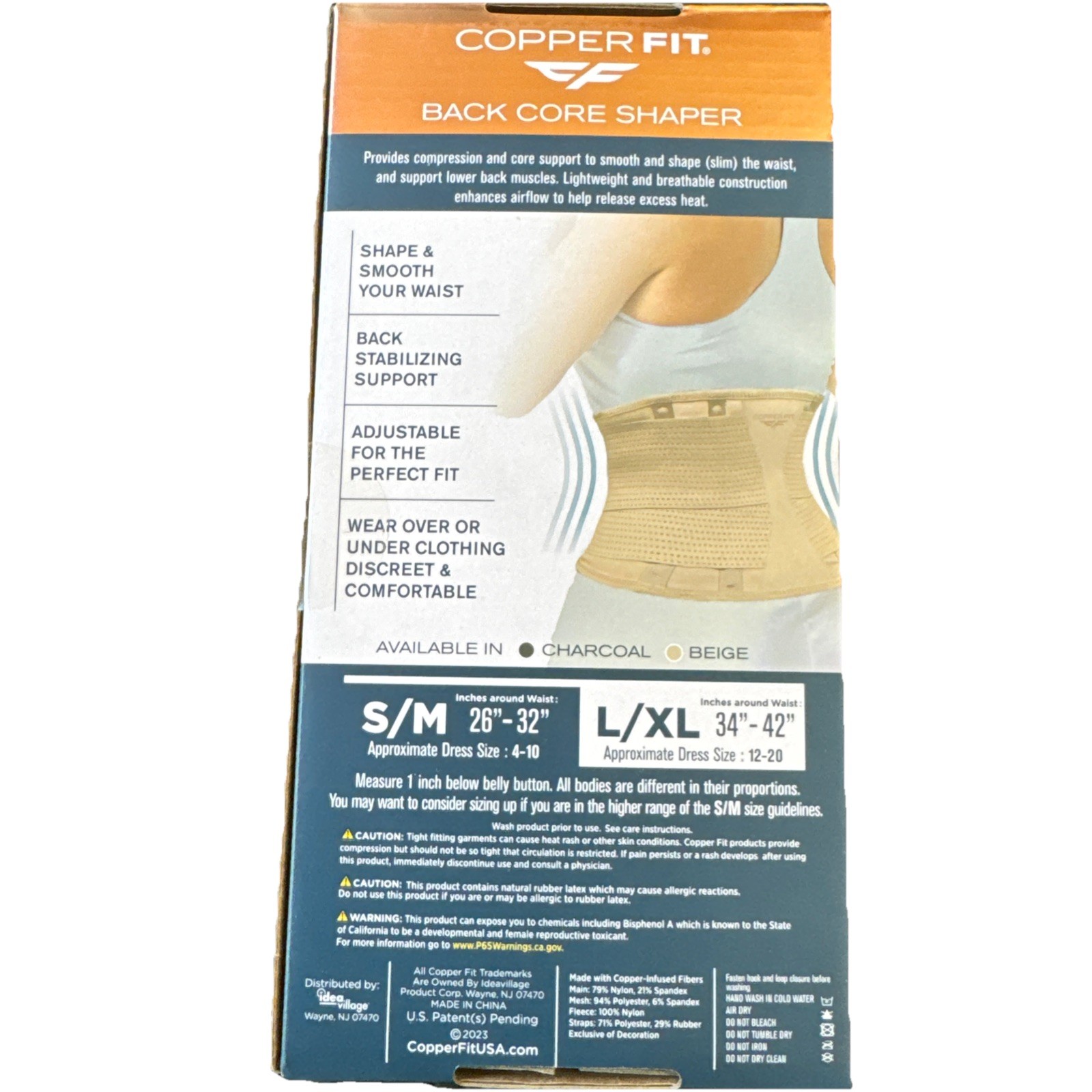 Copper Fit Core Shaper Beige L/XL (34″-42″) – 1 Pack – New