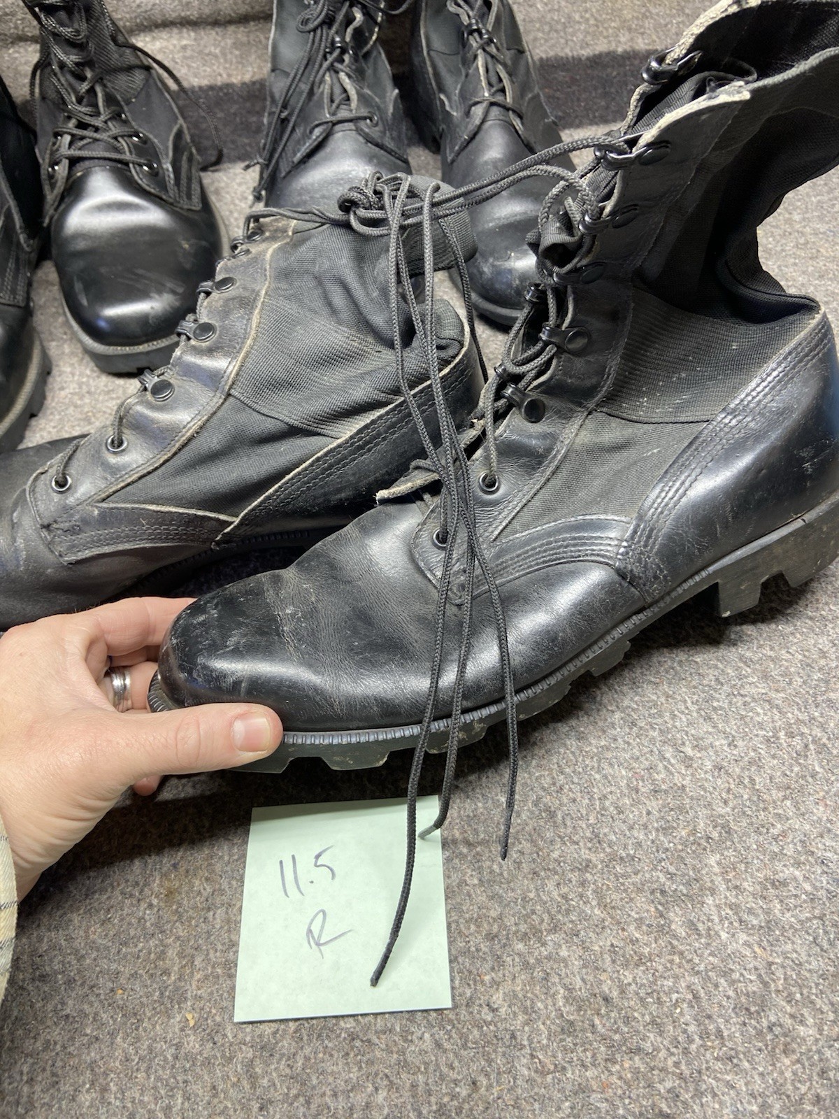 Men’s Leather Canvas Boots Tactical Vietnam-Style Jungle Army-Various Sizes Used