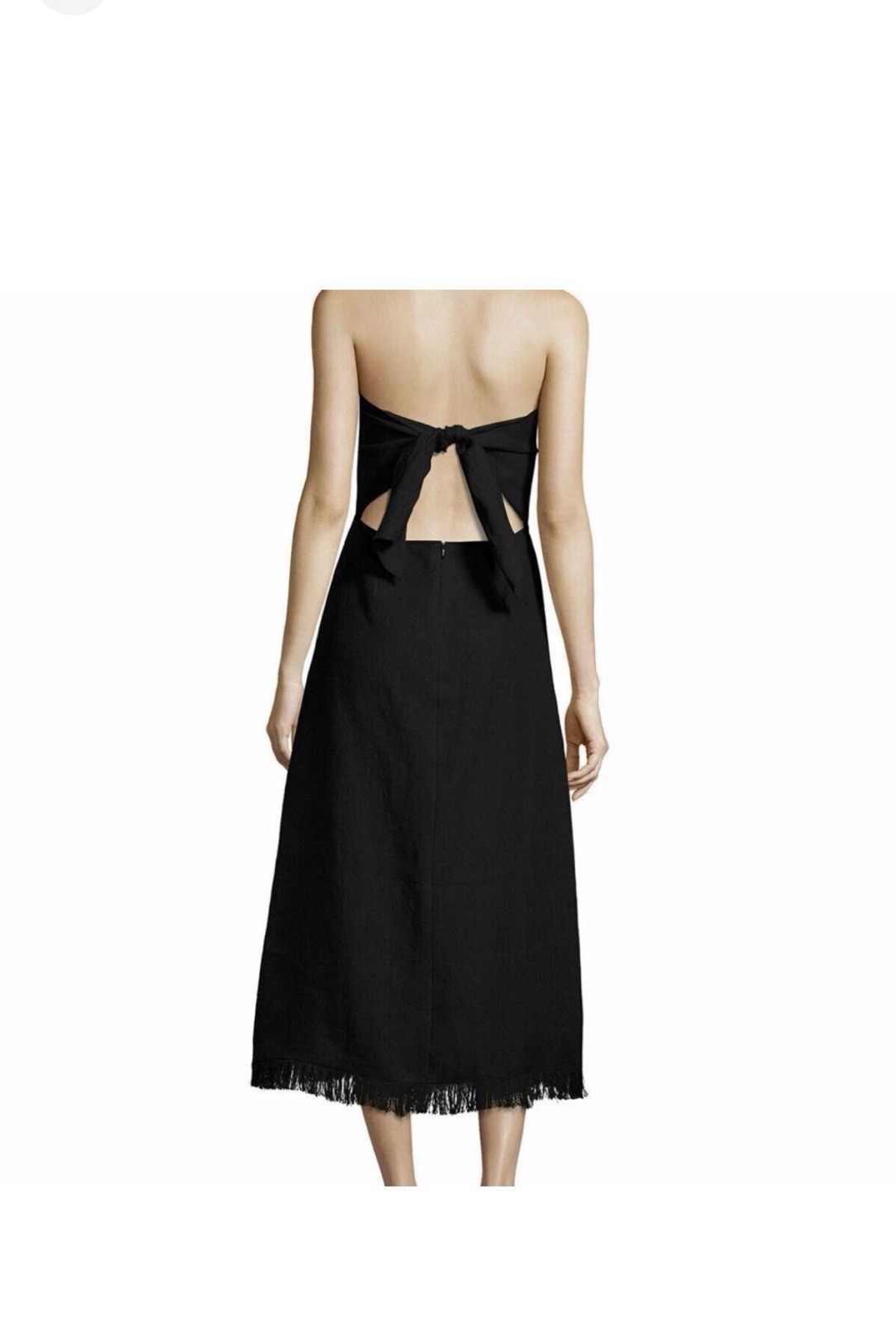 Theory Phyly Linen Strapless Dress 2 in Black