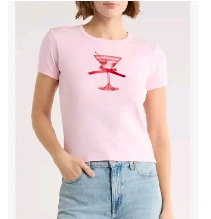 Women’s Print Martini Logo T-shirt Size M