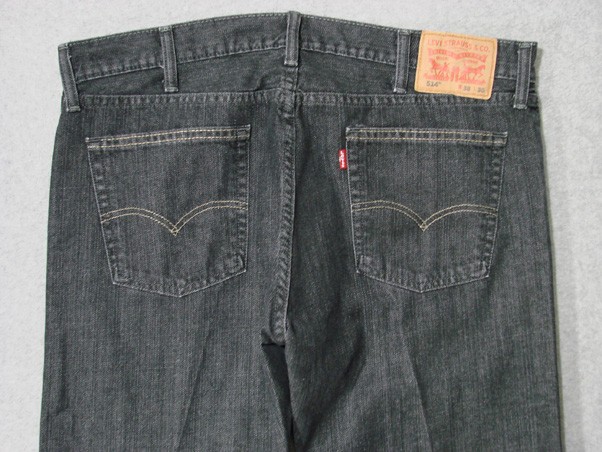 TD11431 2013 **LEVI’S** 514 SLIM STRAIGHT JEANS 38×30 (msr 39″x32″) BLACK