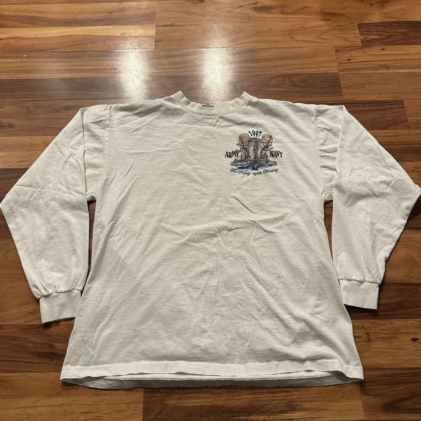 VINTAGE SHIRT LONG SLEEVE 1997 ARMY VS NAVY CLASSIC FOOTBALL COLLEGE GAME