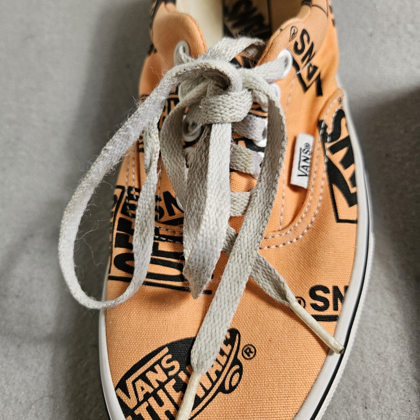 Vans Era Off The Wall Multi Logo Peach Orange Skate Shoes Men 6.5 Women 8