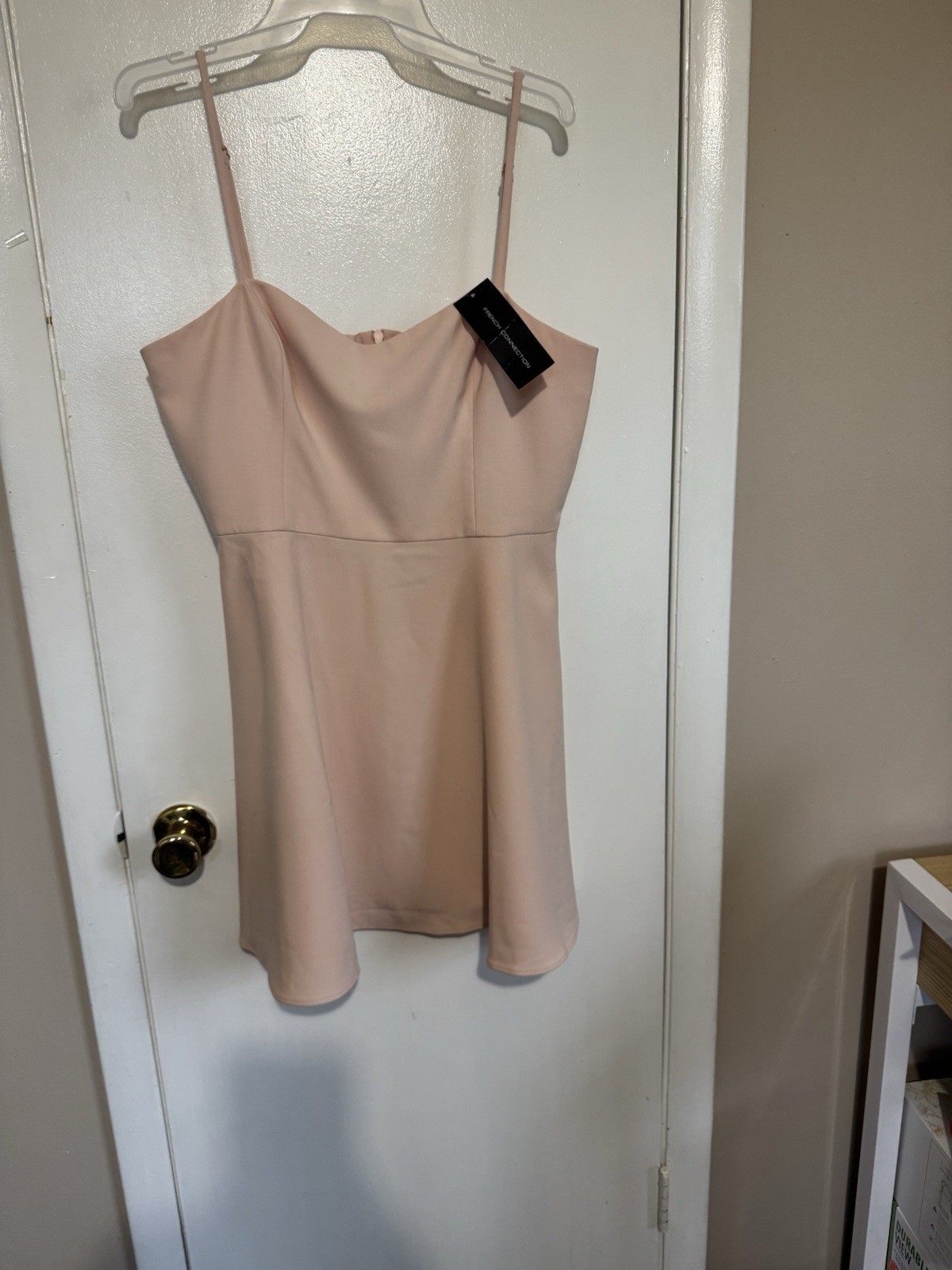 French Connection Blush Pink Fit & Dress Sweetheart Neck Sleeveless size12(A-34