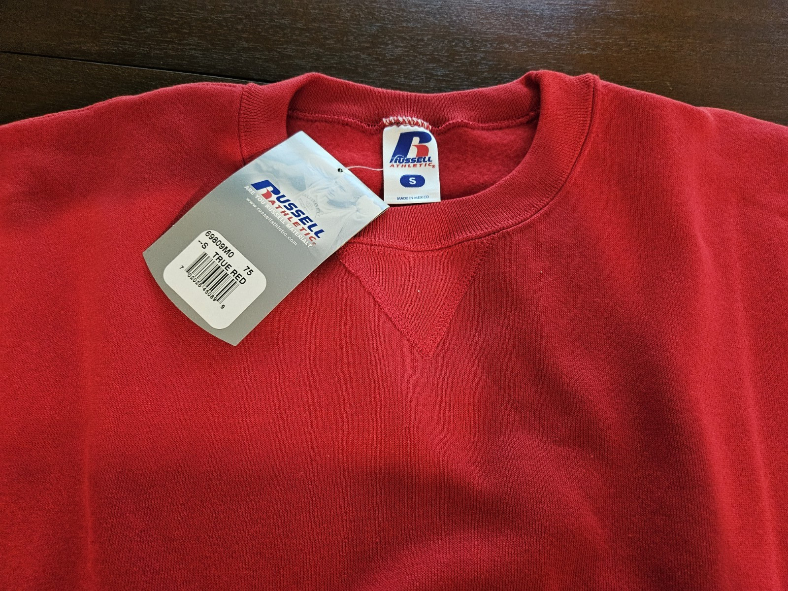 Vintage Russell Athletic Blank Red Sweatshirt Pullover Size Small