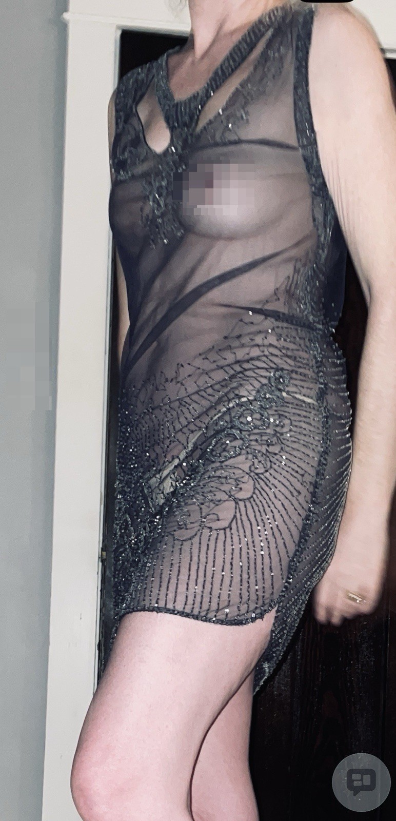 Beautiful Flapper Style Dress 20s Sheer With Embroidery