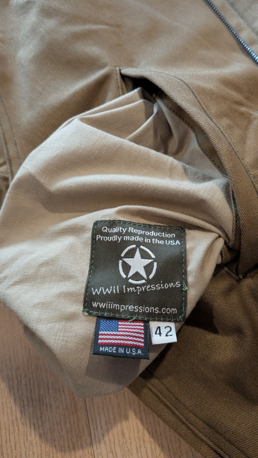WWII Impressions Jacket Combat Winter; New; Size 42, (Second Model Tanker) MiUSA