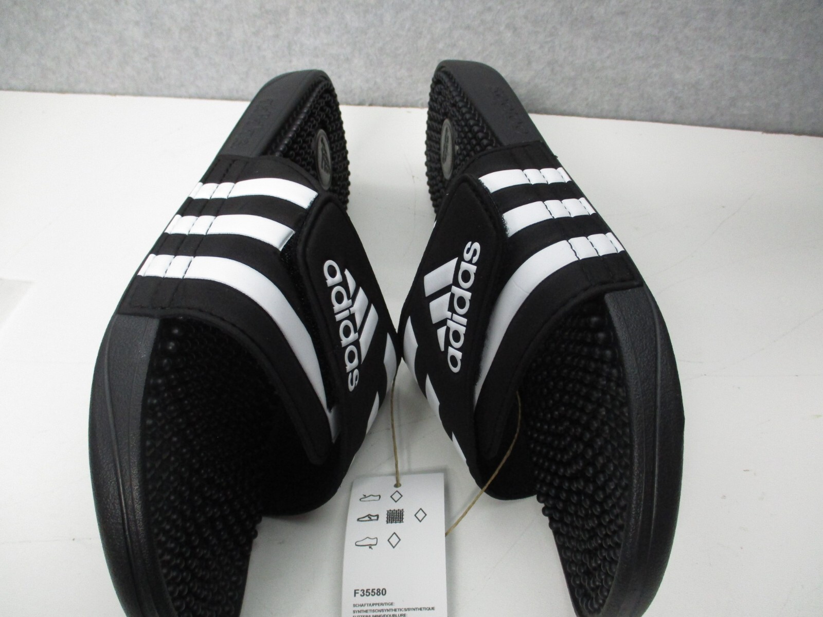 Adidas Adissage Sandals Slides Black/White Mens Sz 10 Womens Sz 11