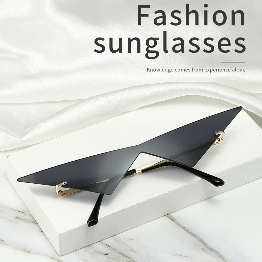 Triangle Cat Eye Oversized Sunglasses UV400 Outdoor Shades for Men Wome
