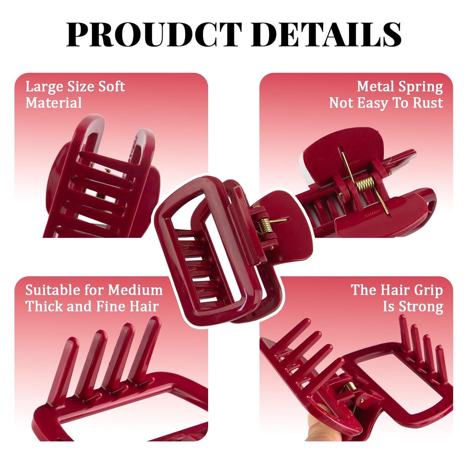 1pc Random Small Square Silicone Hair Claw Clips, Soft Mini Cloud Hair Clamps