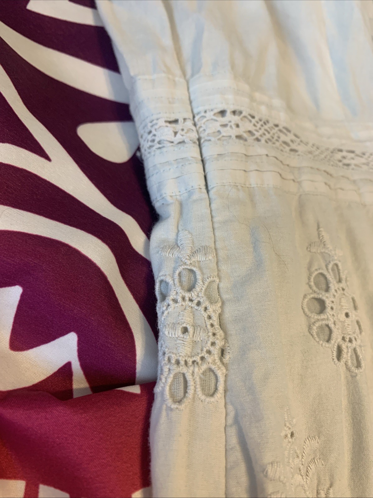 Cotton Fairy Core Babydoll Top Size Medium W/ Buttons and Side Zipper White