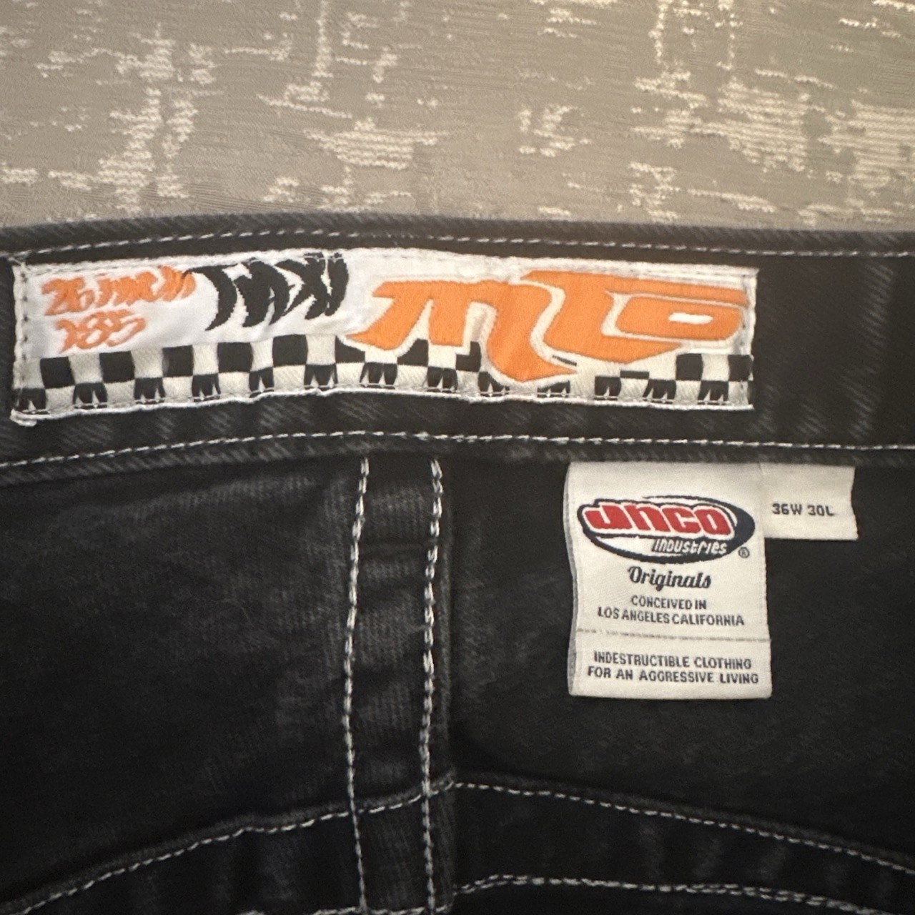JNCO Taxi Limited Edition Jet Black Wide-Leg Jeans
