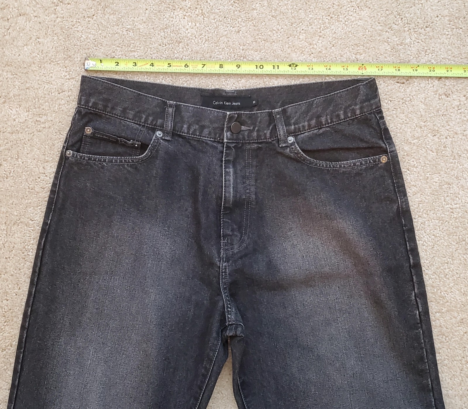 CALVIN KLEIN MENS DENIM DARK WASH JEANS-CLASSIC STRAIGHT FIT-33 x 32