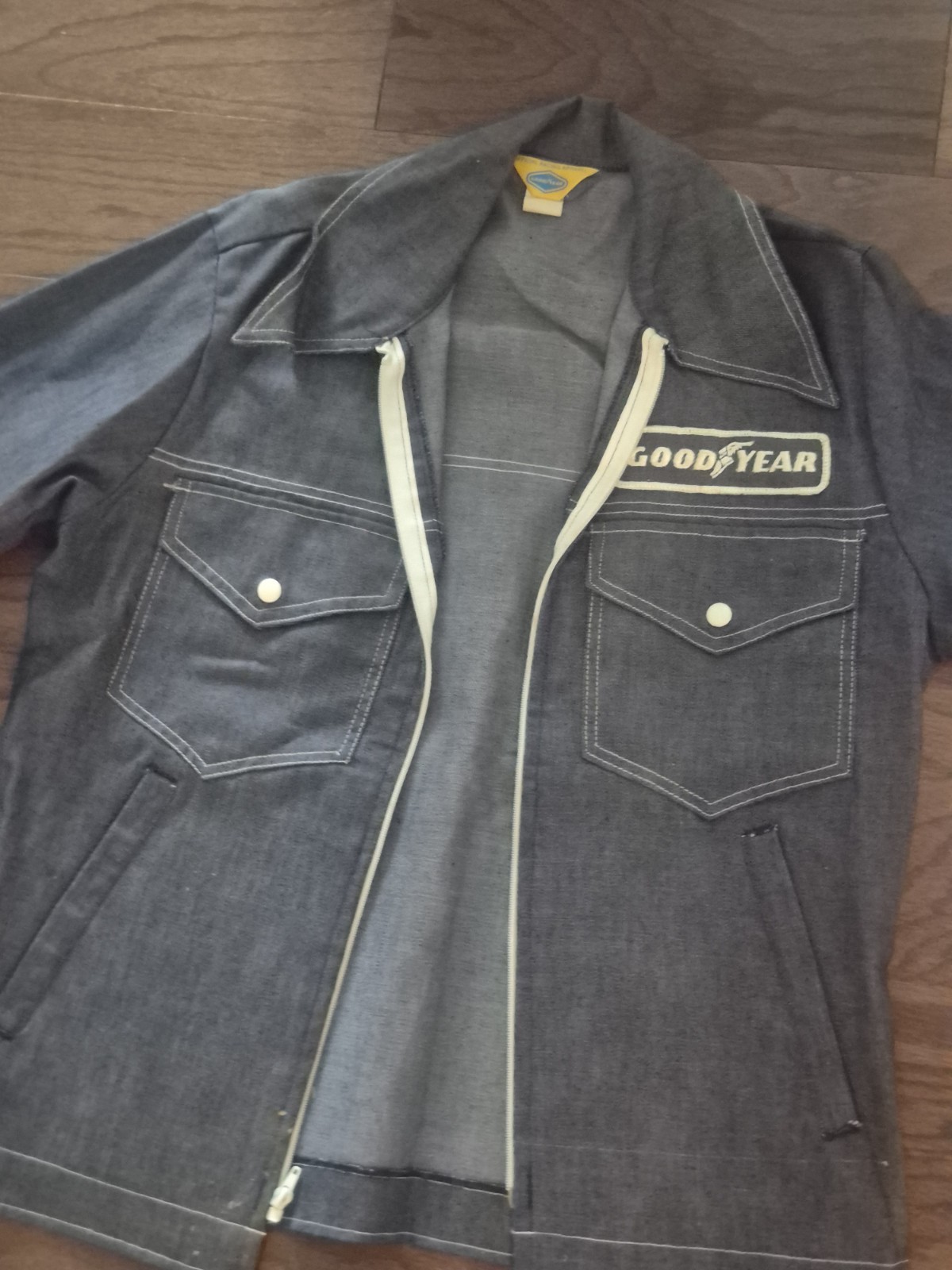 Goodyear 1970’s original denim pit jacket Vintage Size Medium