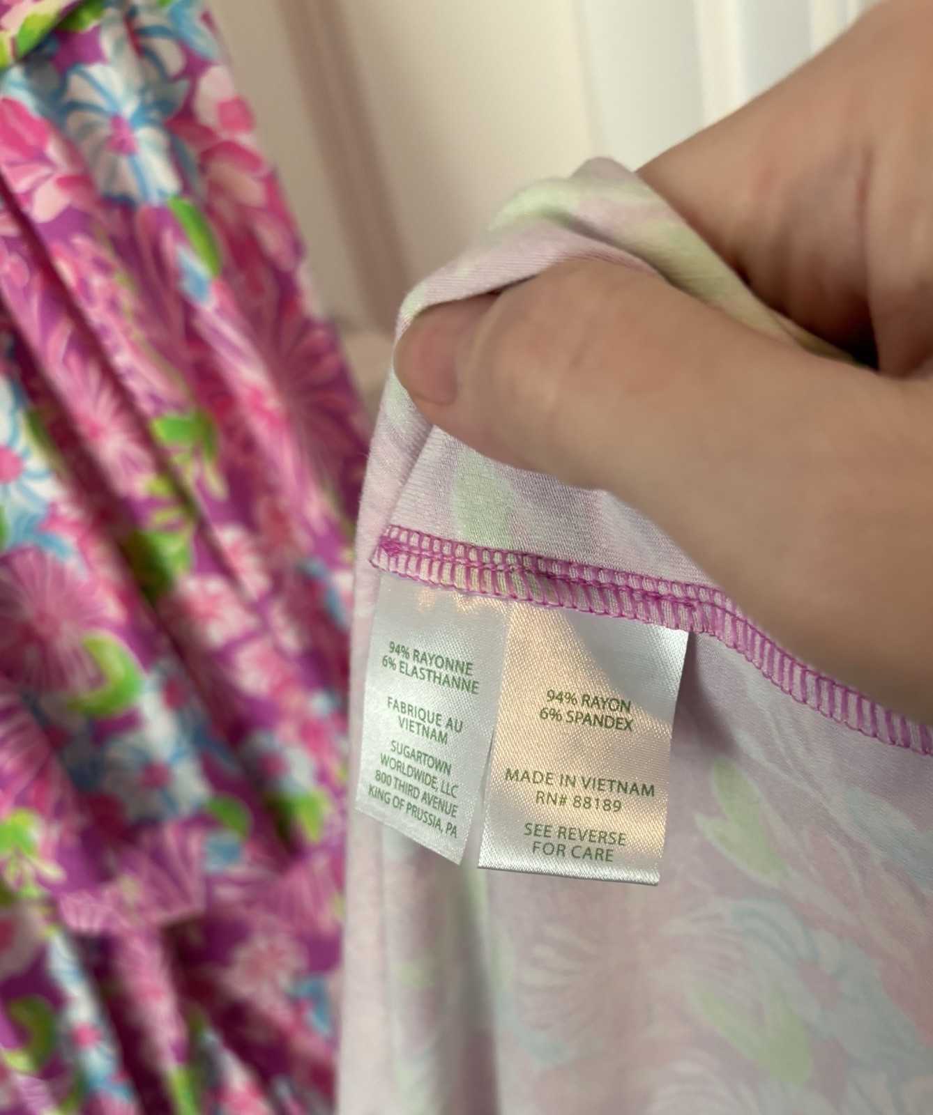 Lilly Pulitzer Anchorage Faux Wrap Midi Dress Amethyst Mom’s the Word Size M EUC