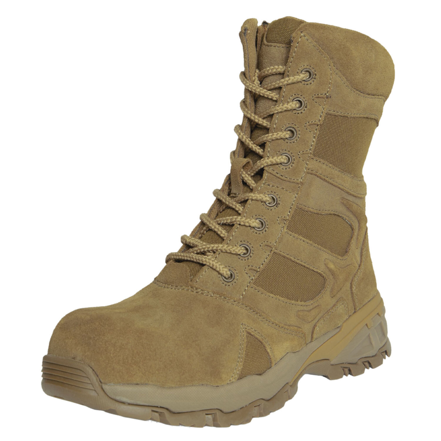 AR 670-1 Coyote 8 Inch Forced Entry Tactical Boot W/ Side Zipper & Composite Toe