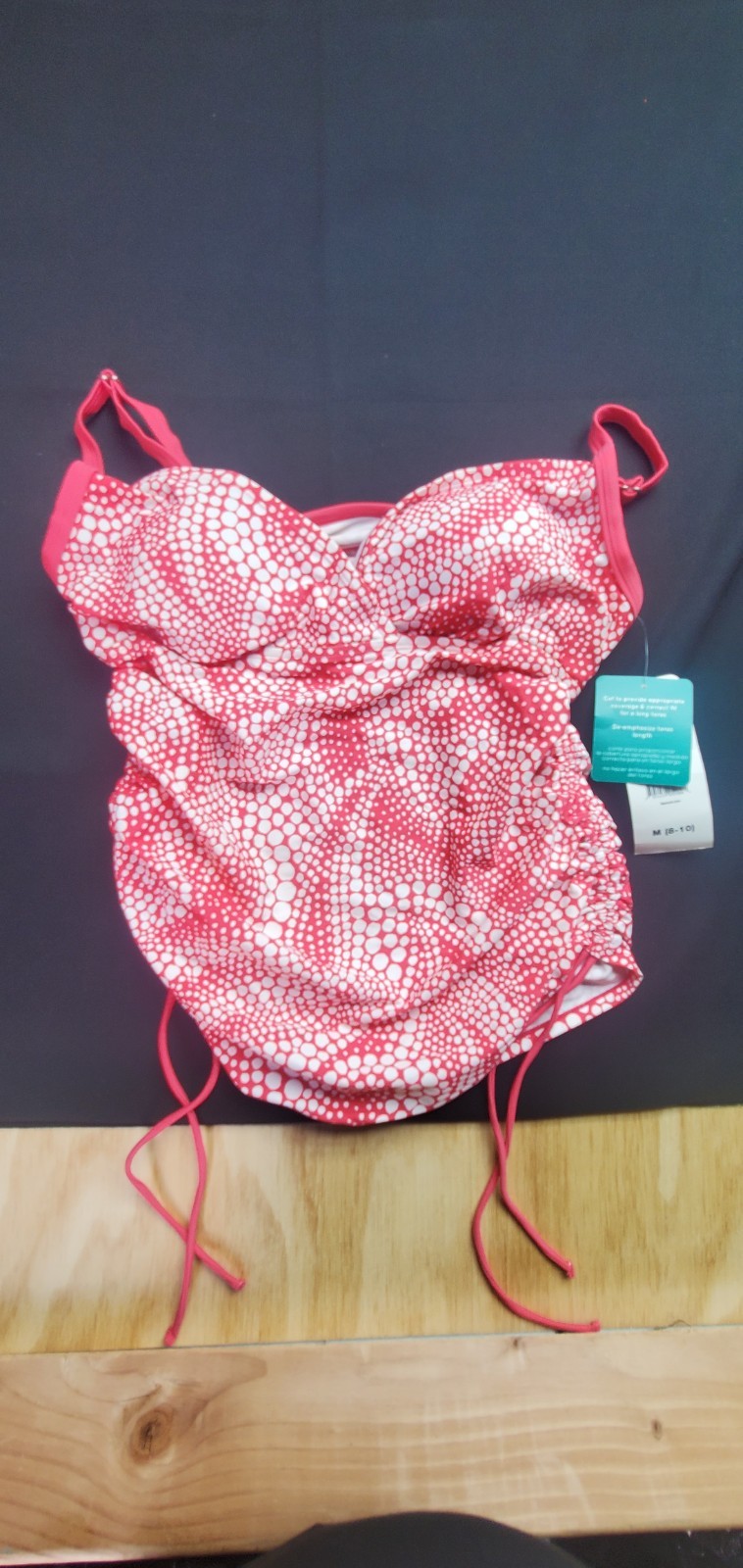 Catalina Side Shirred Sorbet Tankini Medium