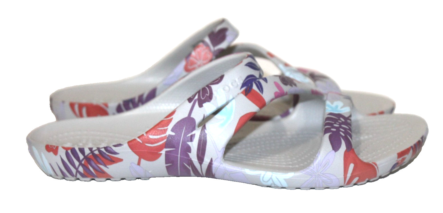 Crocs Kadee II Size W7 Tropical Floral Slides Sandals Women’s Iconic Comfort
