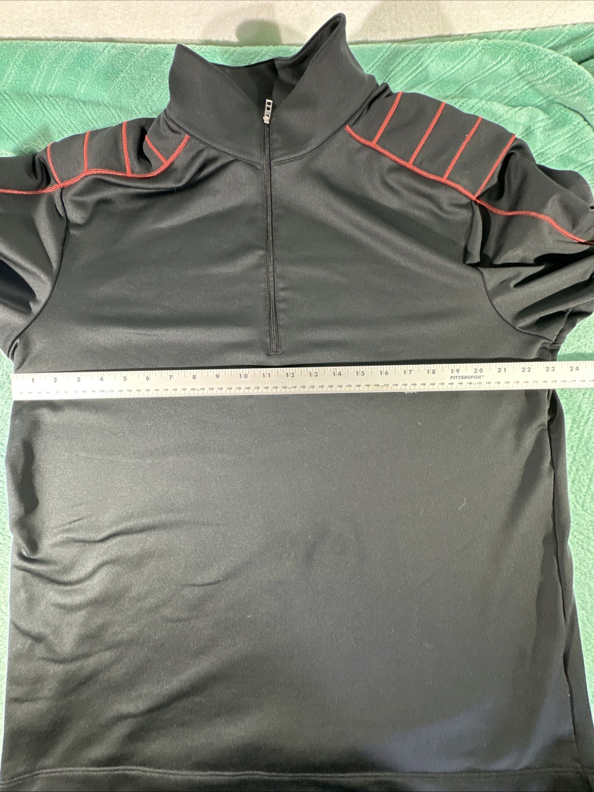 Nike Golf Mens Black w/red accent Pullover Long Sleeve Dri-Fit 1/4 Zip Sz LG