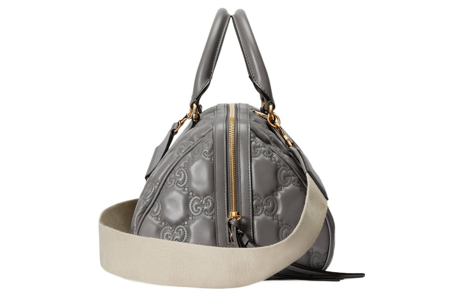 GUCCI Quilted Leather Shoulder Bag Crossbody Bag Women’s Gray12×7.5×8.6in