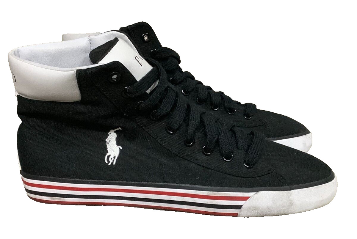 Polo Ralph Lauren Harvey Canvas Shoe in Black For Him Size 9D Check Description*